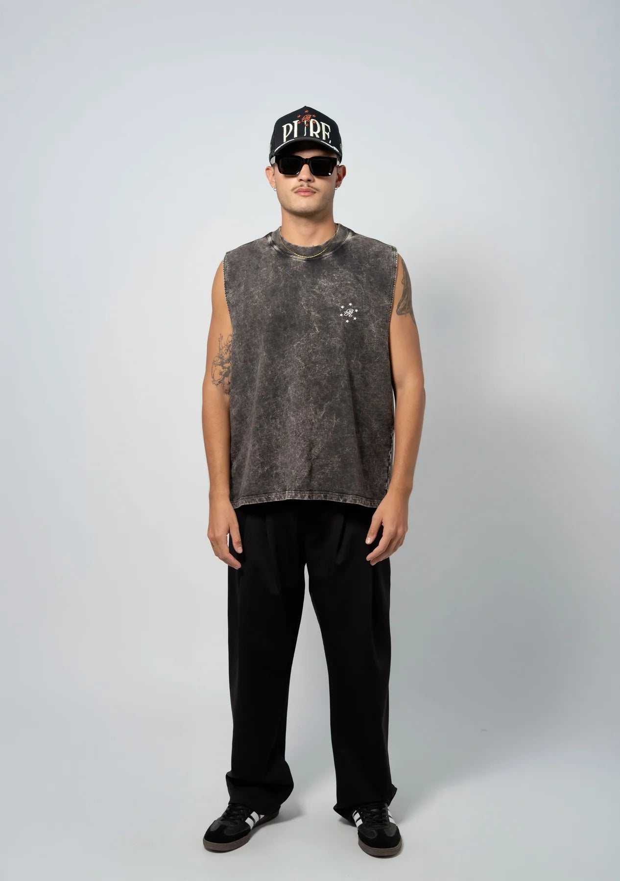 Pure Still Hungry Washed Gray Tank Top PUR22143