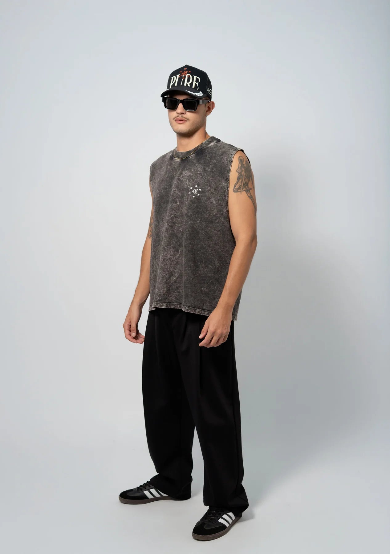 Pure Still Hungry Washed Gray Tank Top PUR22143