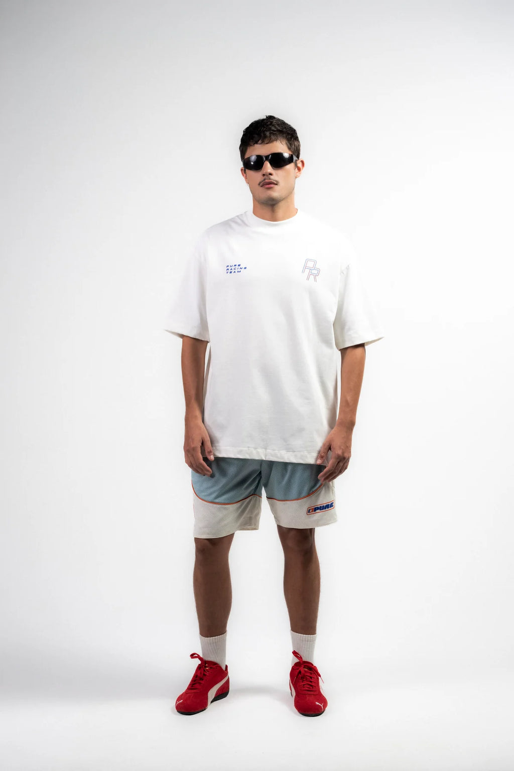 Pure Overdrive Ivory Racing Lines T-Shirt PUR22282