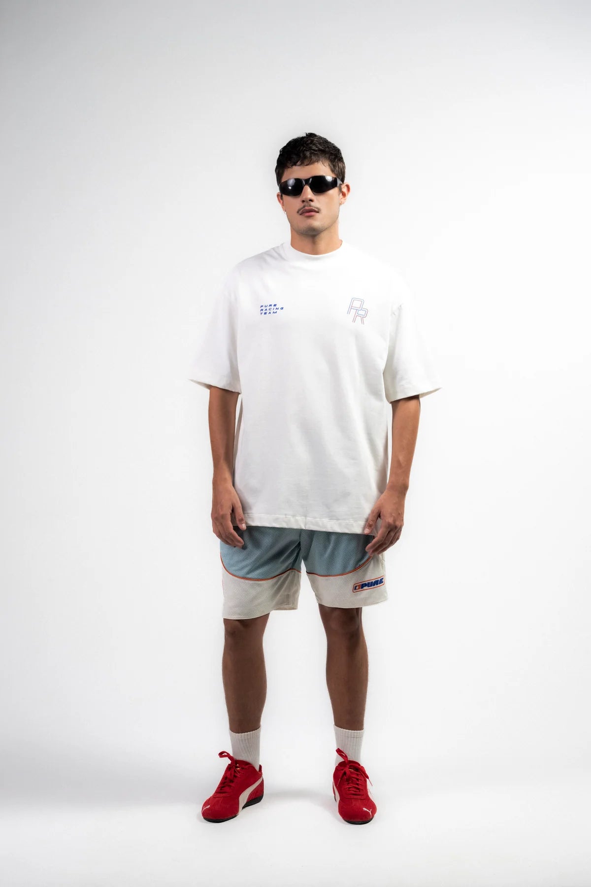 Pure Overdrive Ivory Racing Lines T-Shirt PUR22282