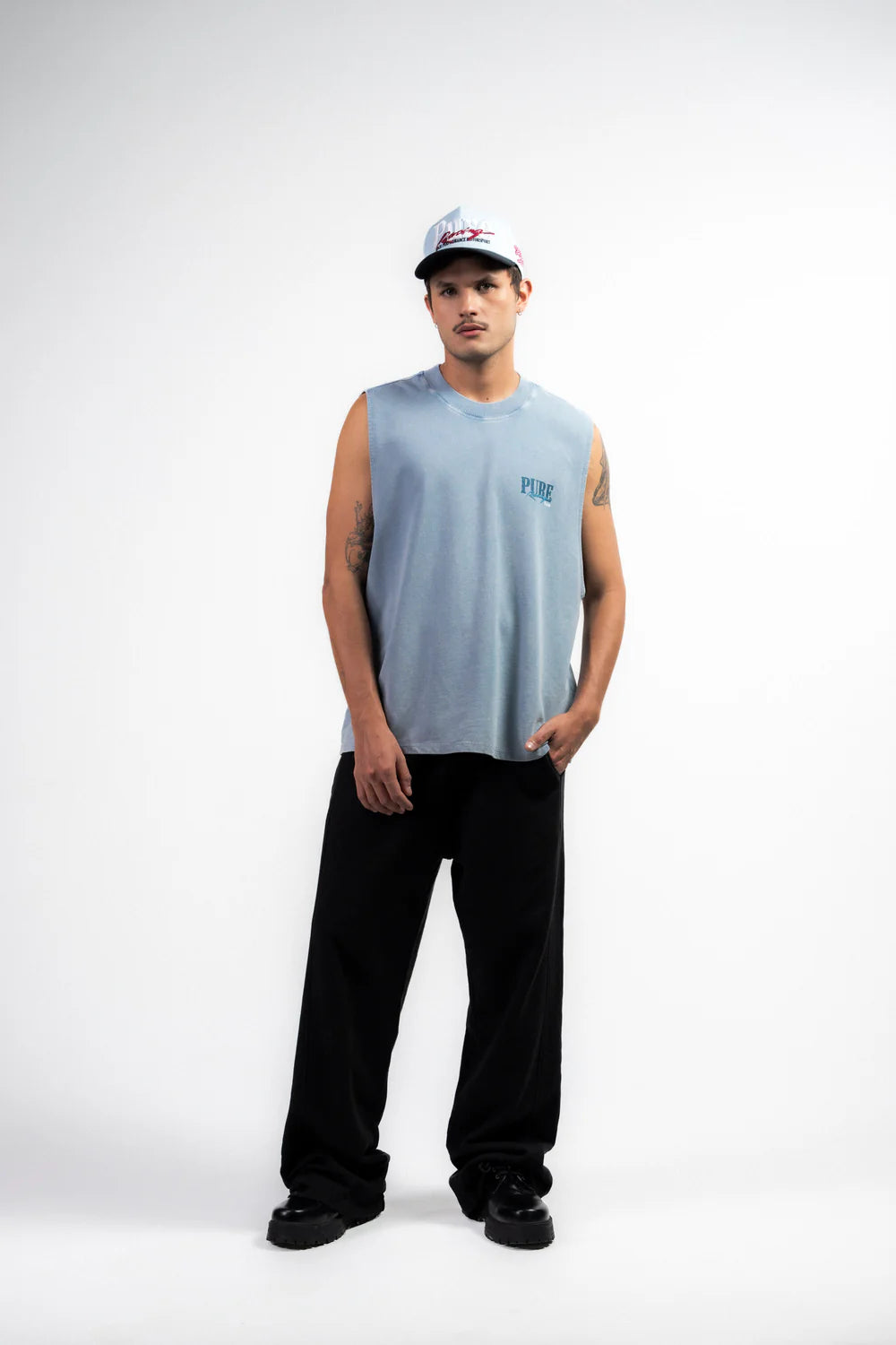 Pure Overdrive Washed Blue Tank Top PUR22297