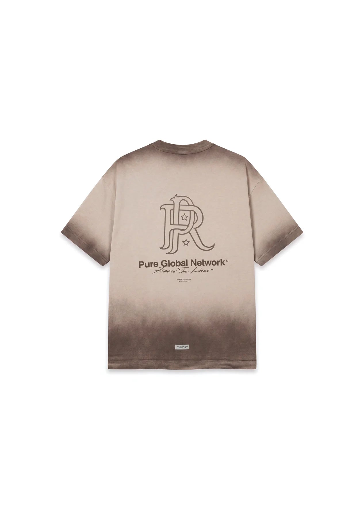 Pure Across The Lines Brown Washed T-Shirt PUR22949