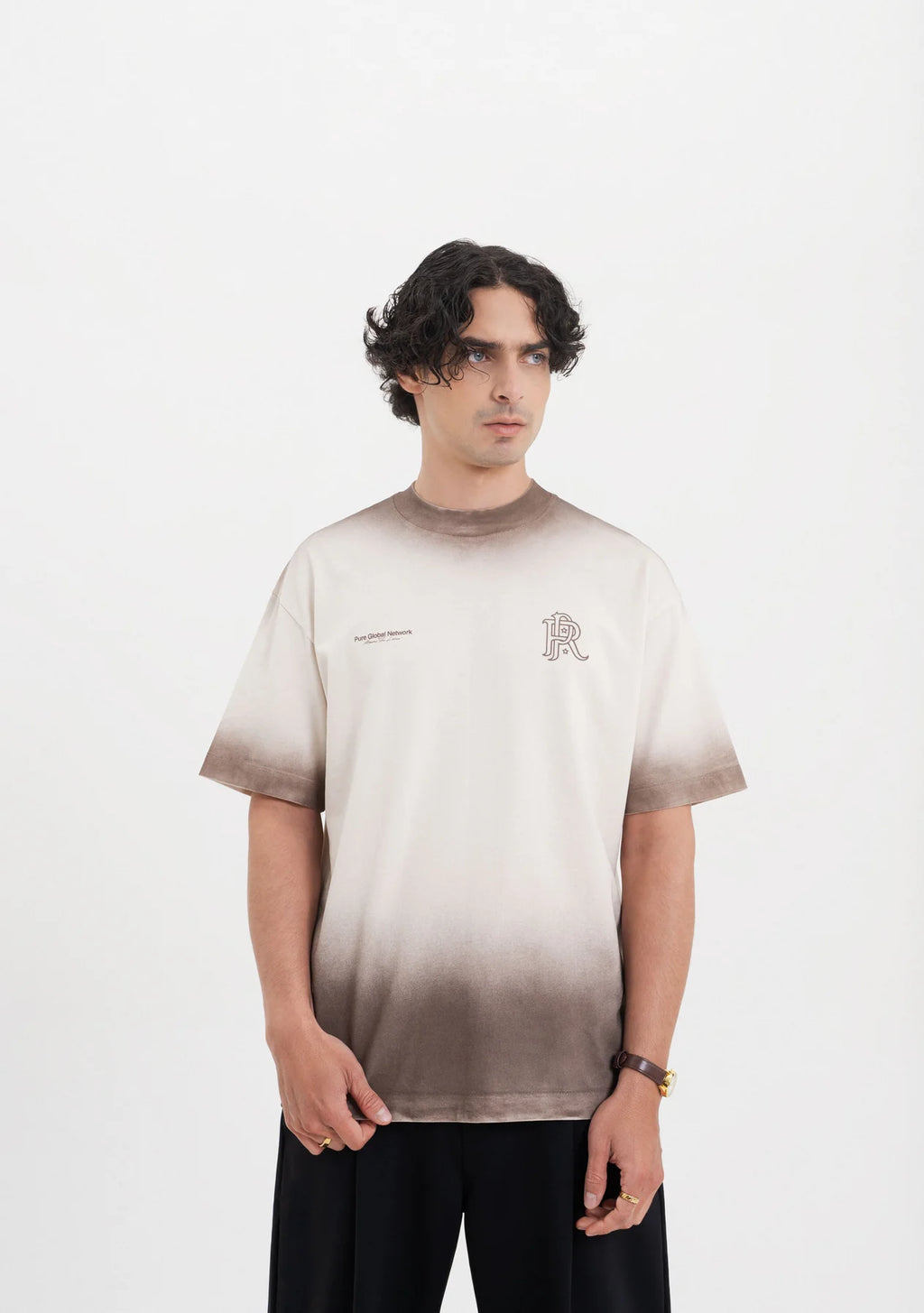 Pure Across The Lines Brown Washed T-Shirt PUR22949