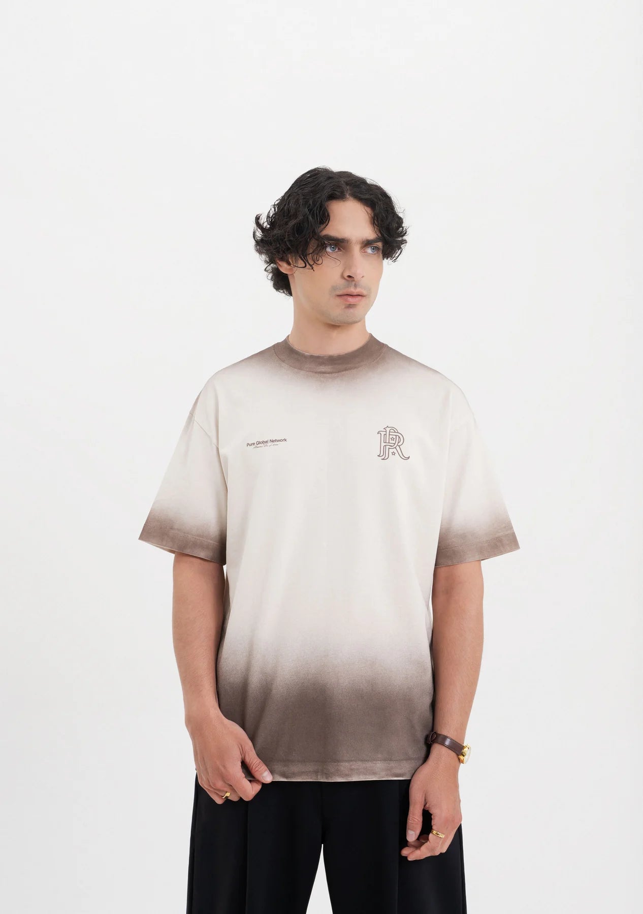 Pure Across The Lines Brown Washed T-Shirt PUR22949