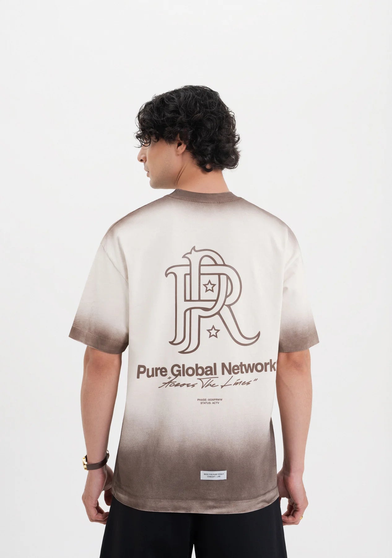 Pure Across The Lines Brown Washed T-Shirt PUR22949