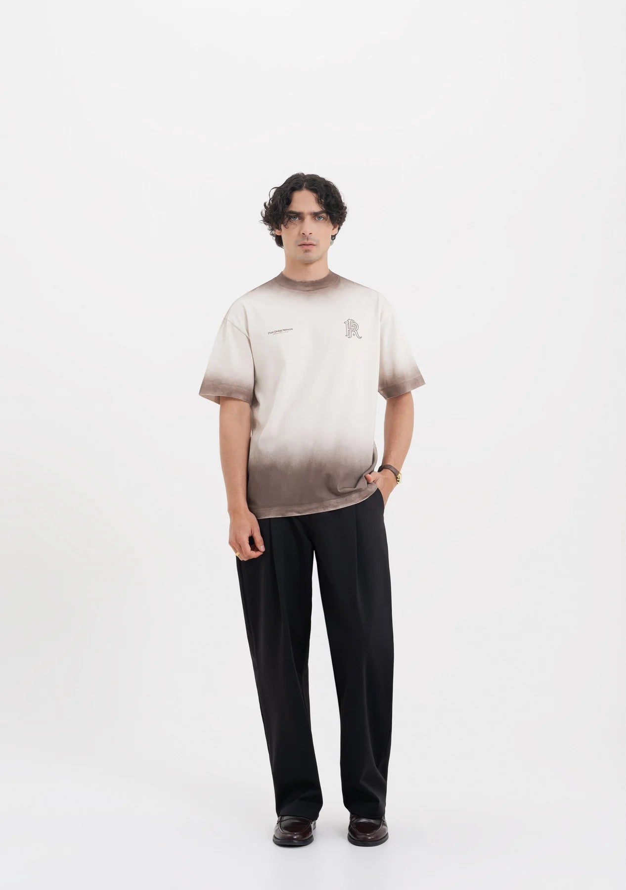 Pure Across The Lines Brown Washed T-Shirt PUR22949