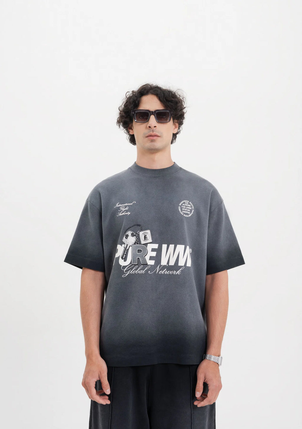 Pure Across The Lines Washed Black Key T-Shirt PUR22950
