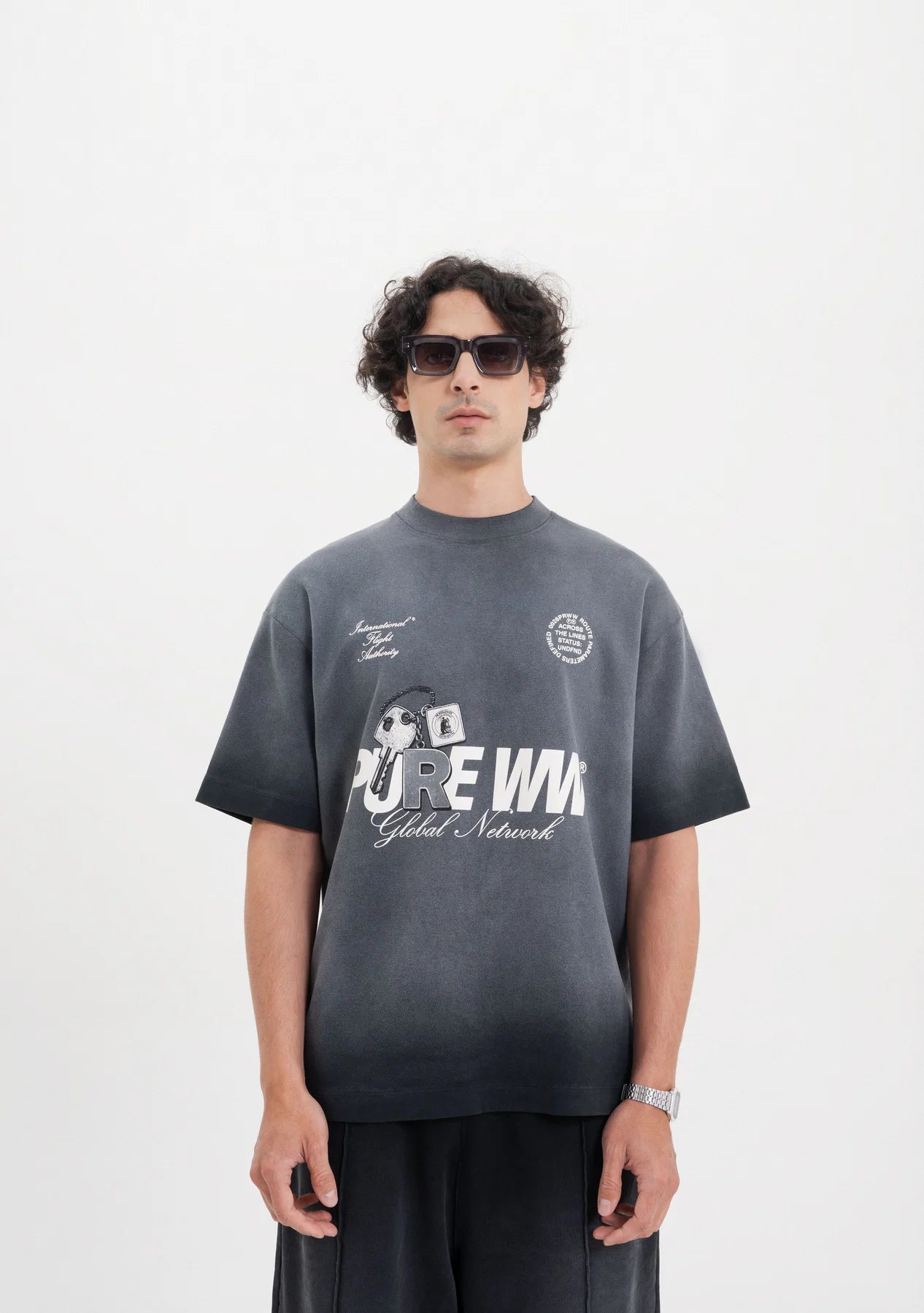 Pure Across The Lines Washed Black Key T-Shirt PUR22950