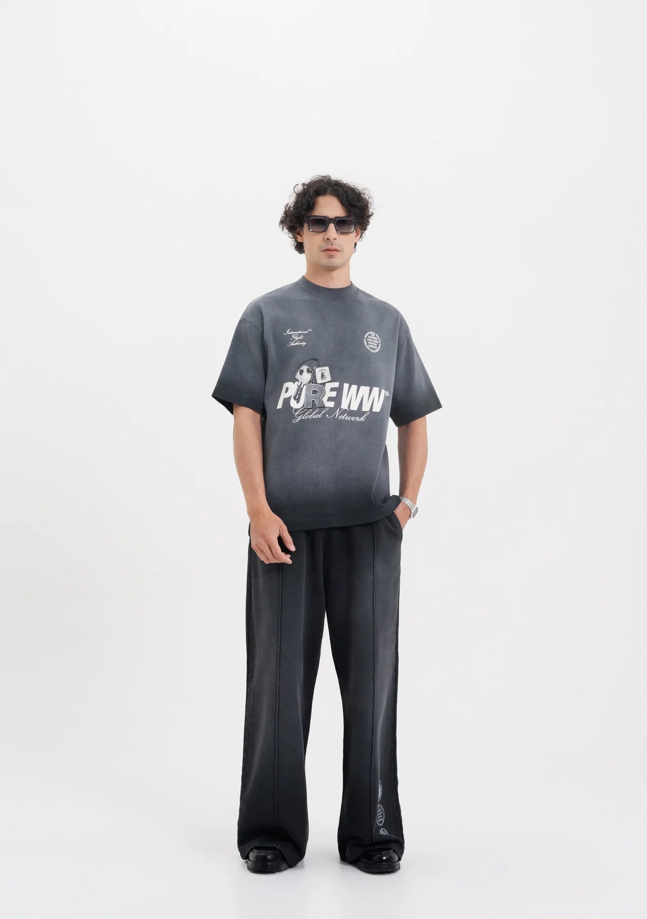 Pure Across The Lines Washed Black Key T-Shirt PUR22950