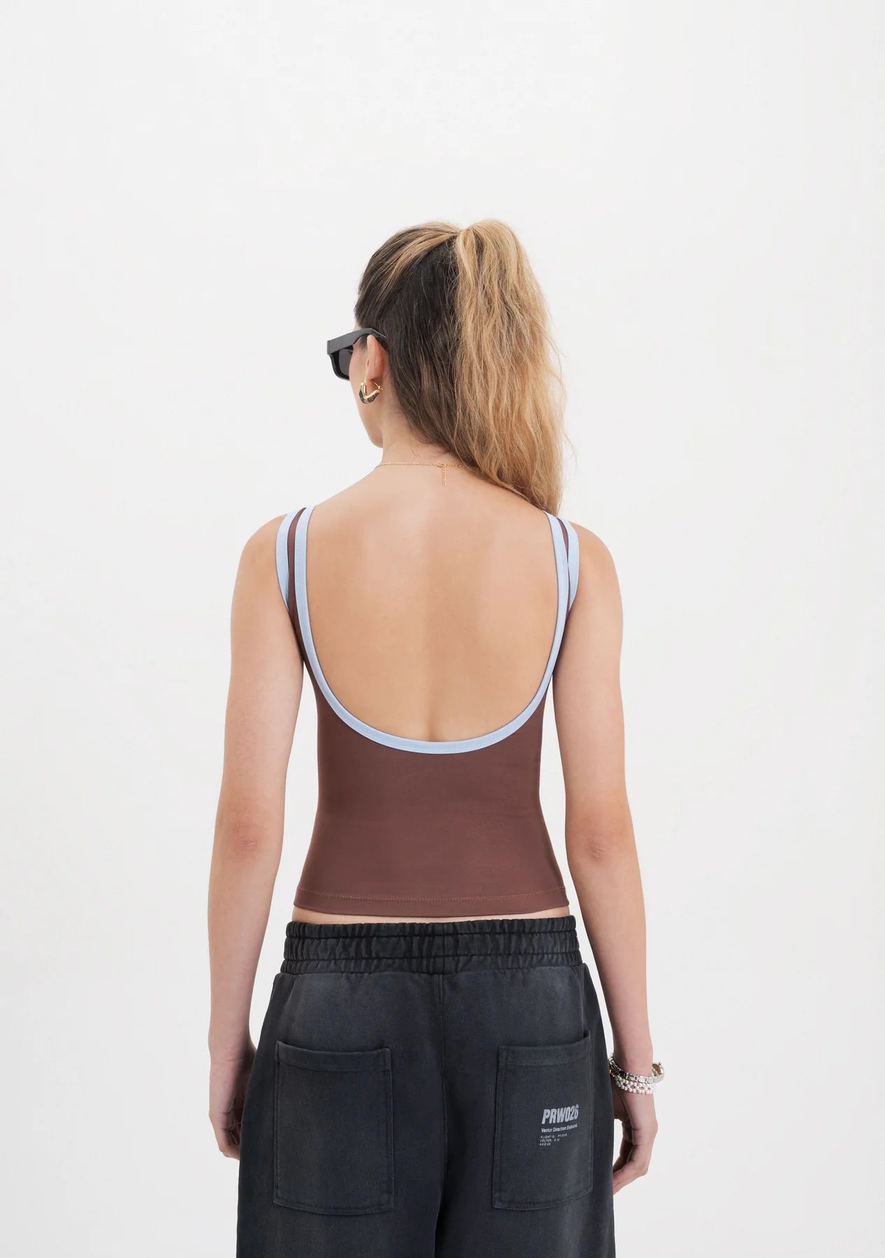 Pure Across The Lines Brown Tank Top PUR22976