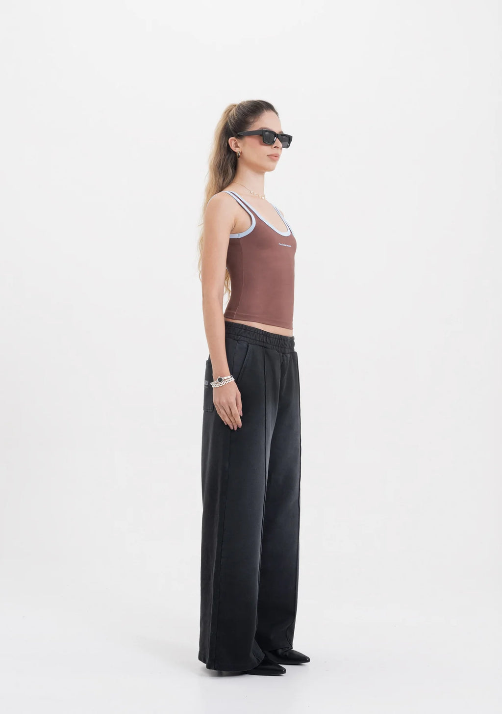Pure Across The Lines Brown Tank Top PUR22976