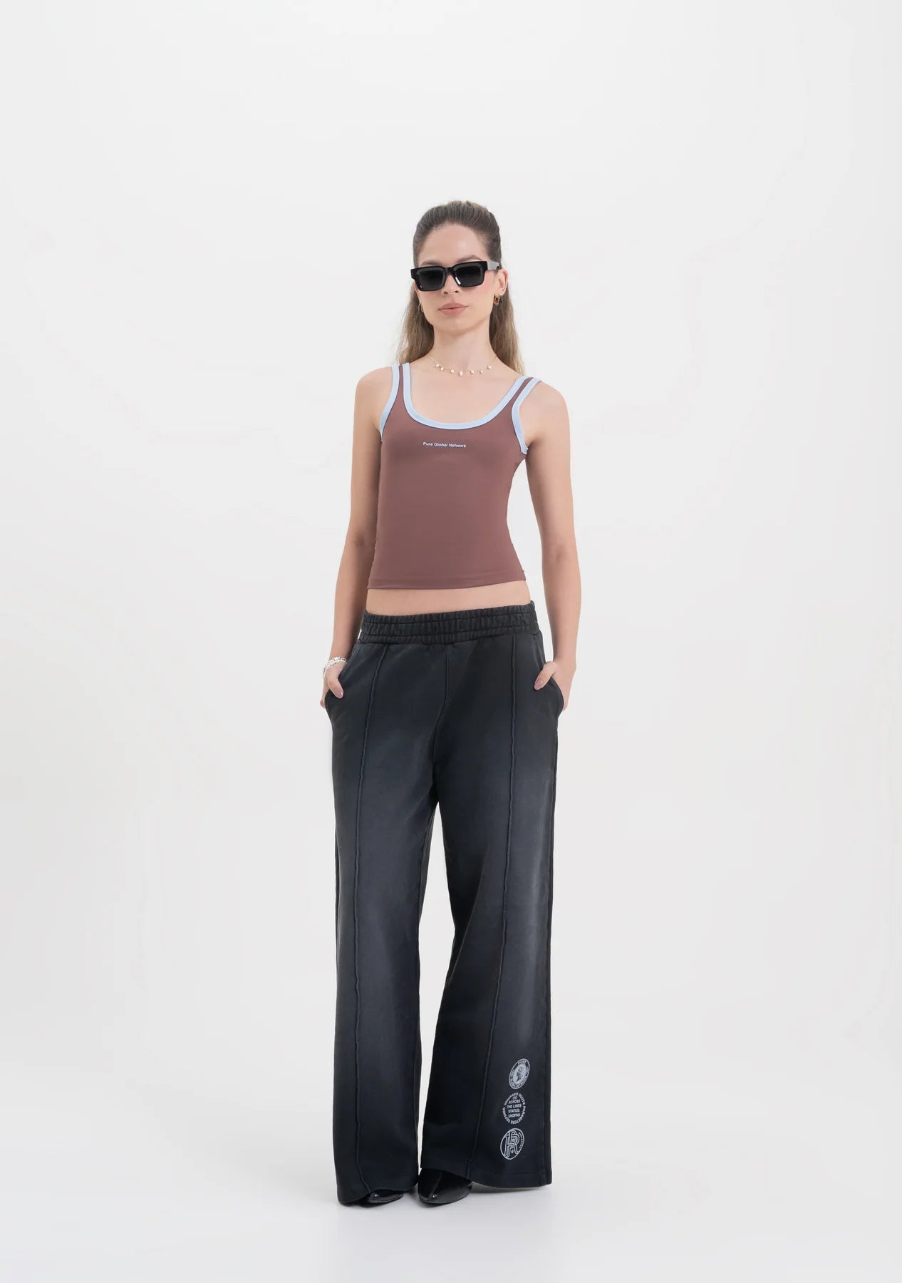 Pure Across The Lines Brown Tank Top PUR22976