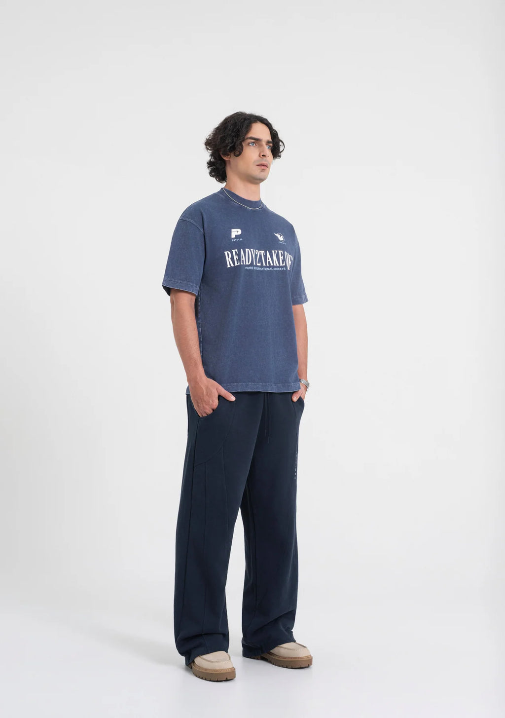 Pure Ready To Take Off Washed Blue T-Shirt PUR23486