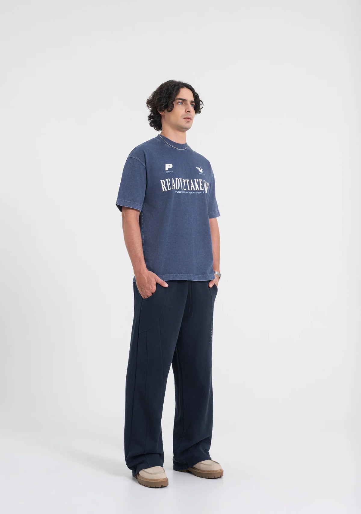 Pure Ready To Take Off Washed Blue T-Shirt PUR23486