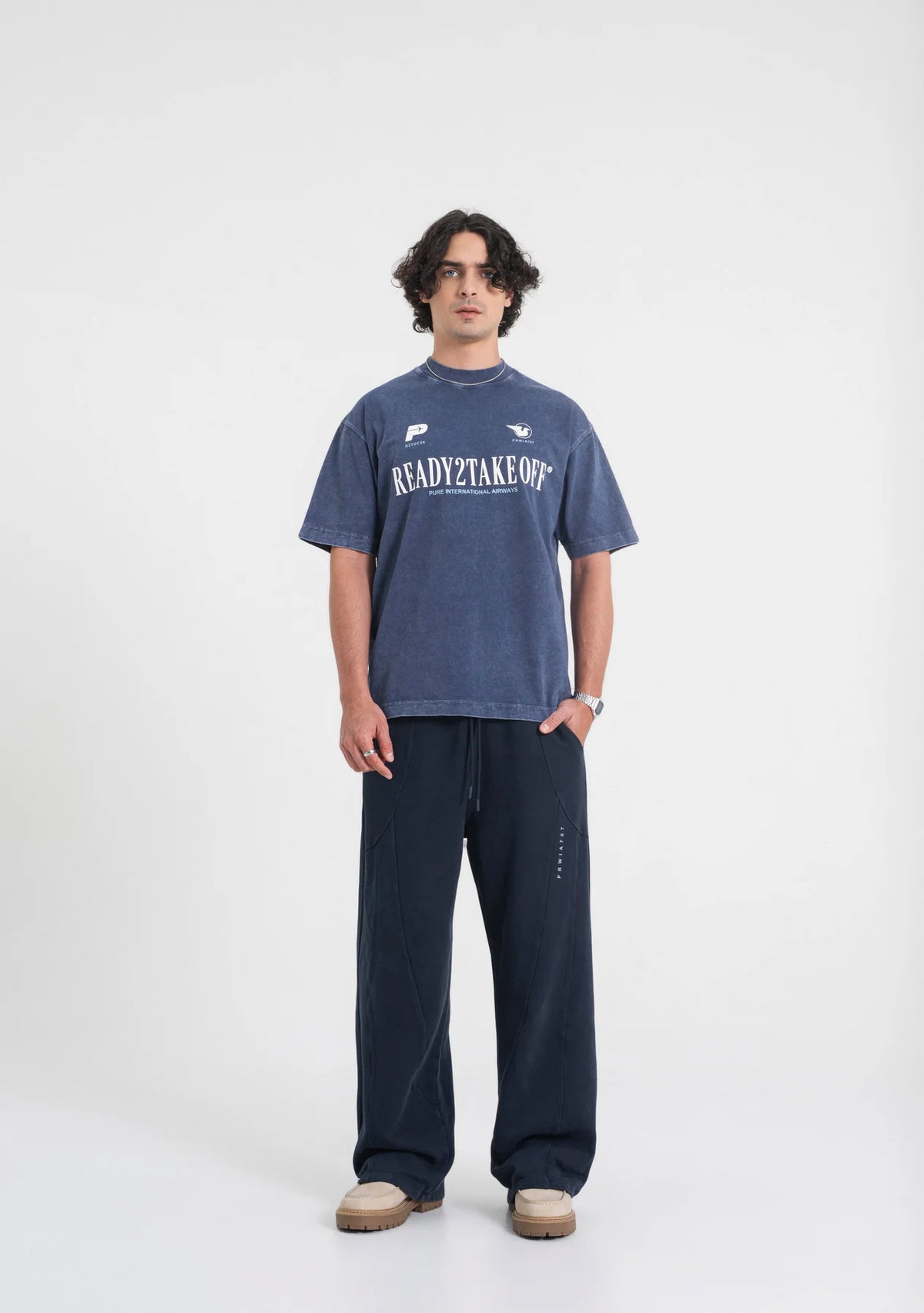 Pure Ready To Take Off Washed Blue T-Shirt PUR23486