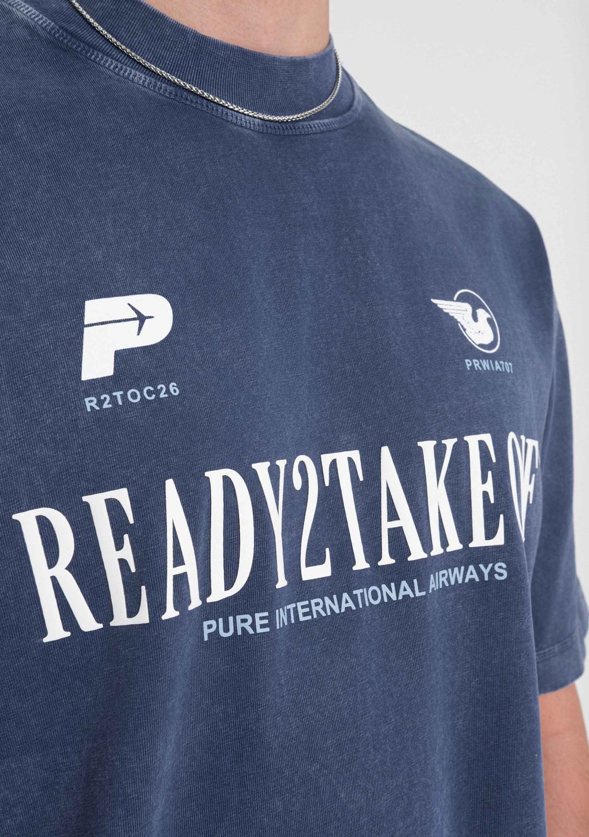 Pure Ready To Take Off Washed Blue T-Shirt PUR23486