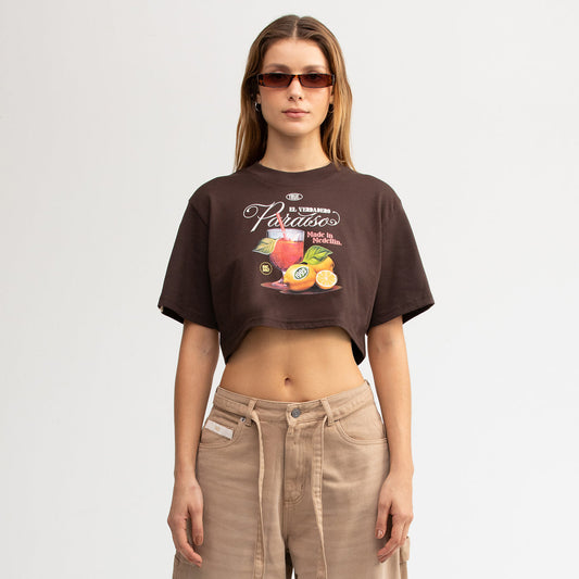 True Paraíso Crop Top - Brown