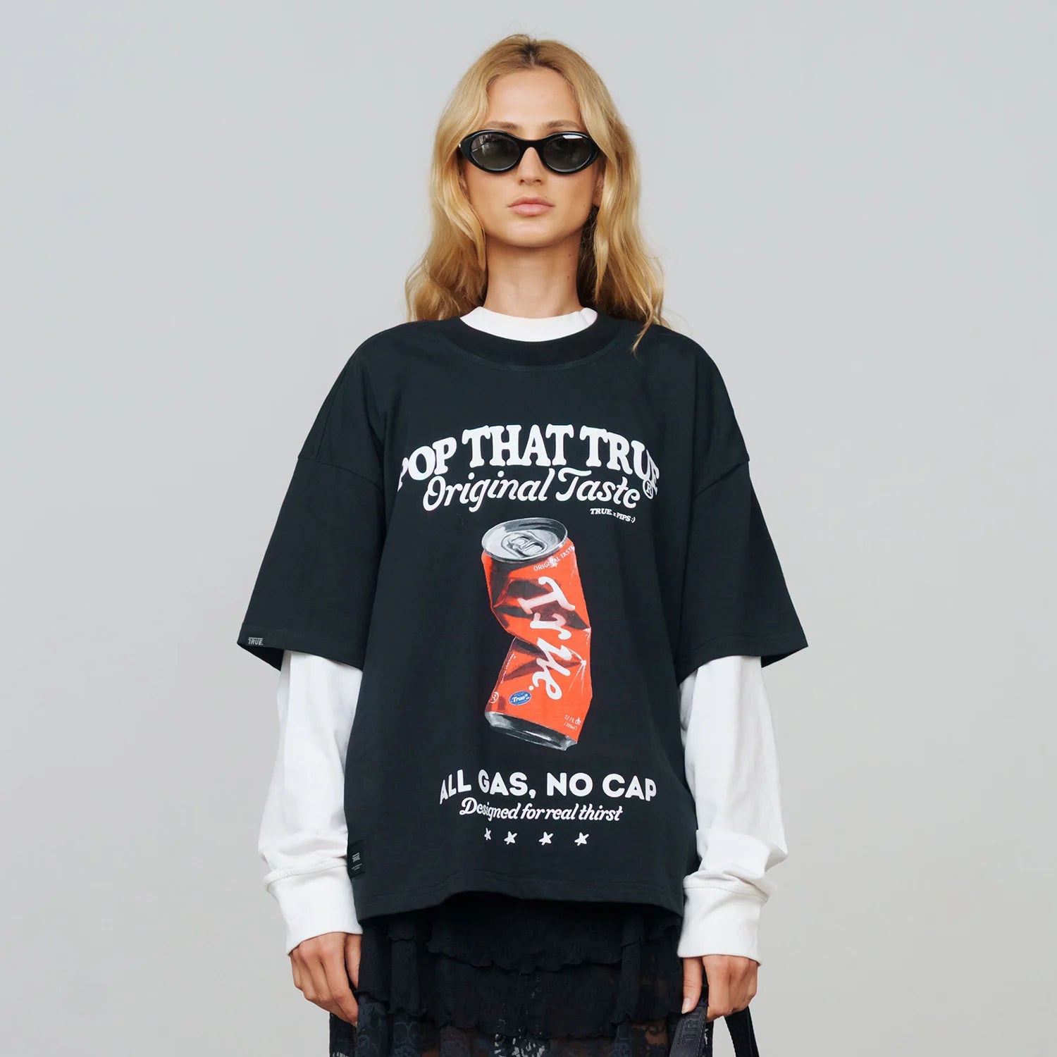 True Pop Taste Boxy Tee - Black