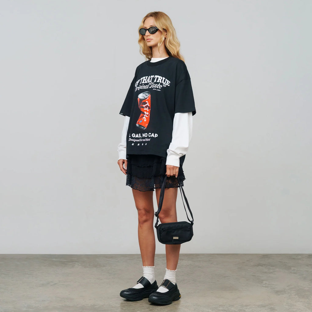 True Pop Taste Boxy Tee - Black