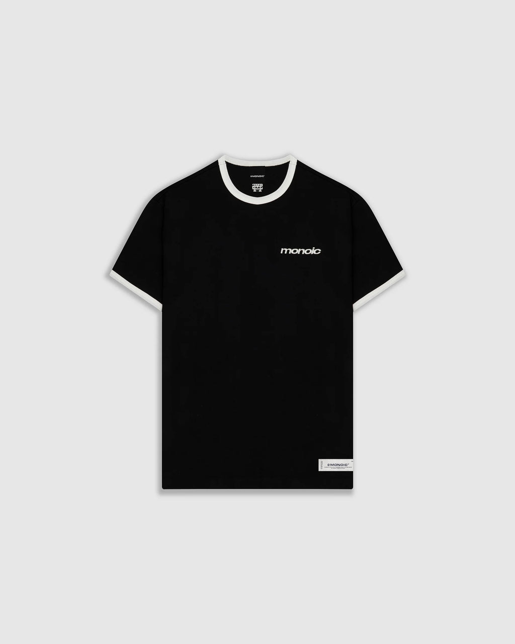 Monoic Camiseta Ringer Tee – Negro y Off White