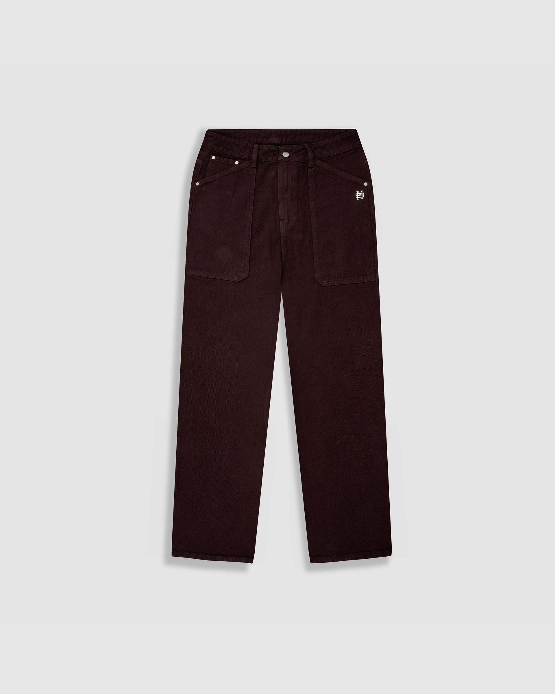 Monoic Pocket Straight Pants – Burgundy