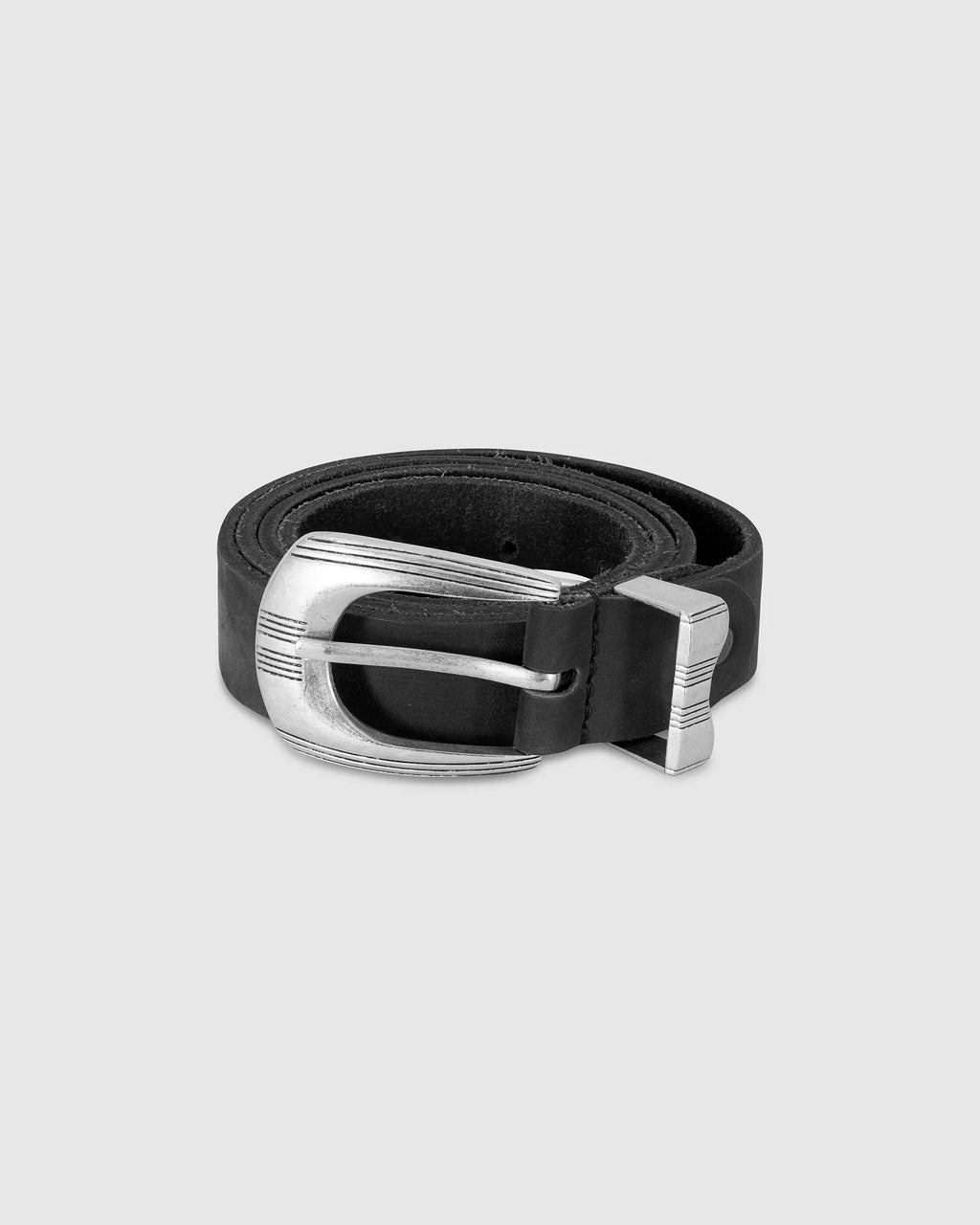 Monoic cinturón western en cuero - negro