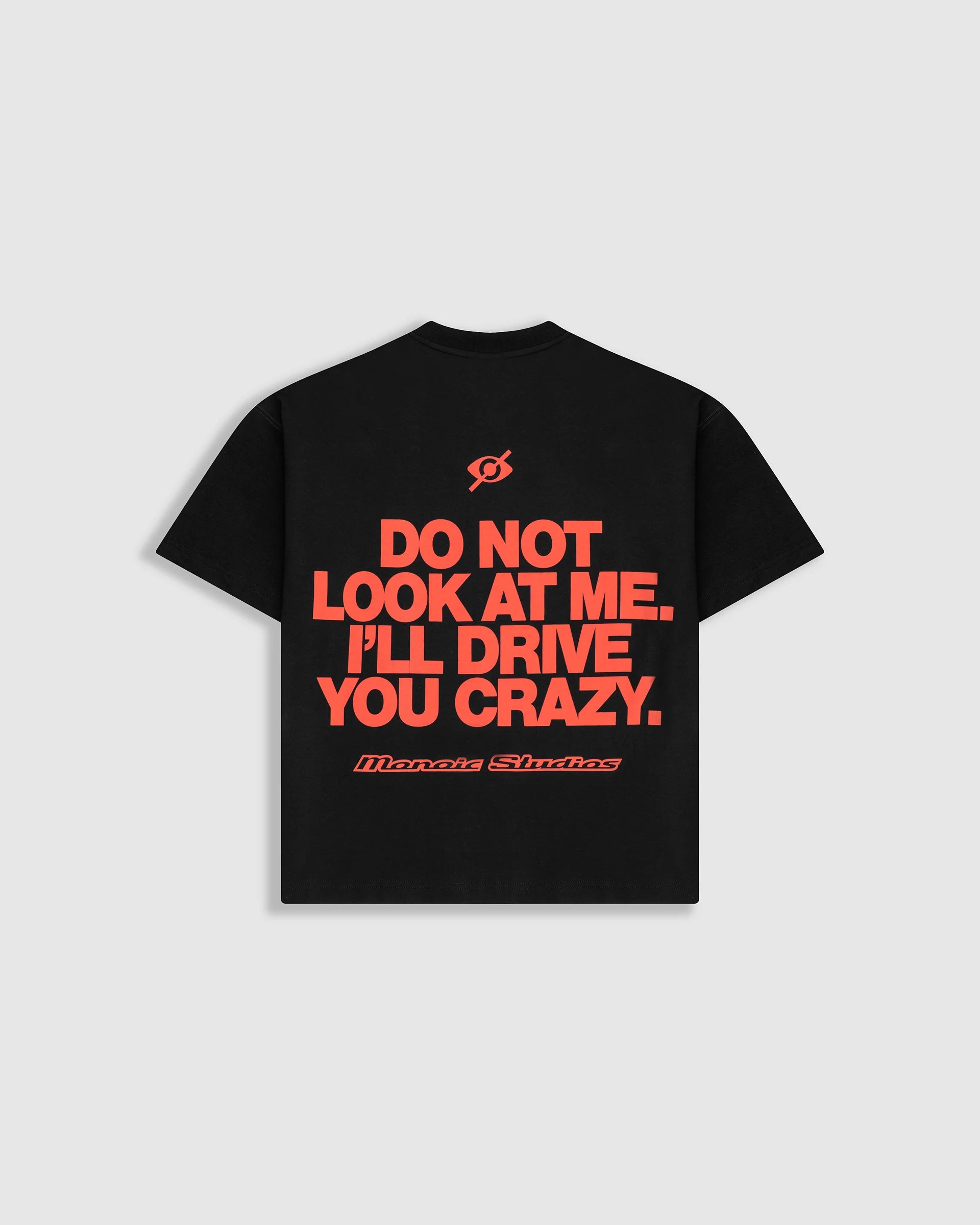 Monoic Camiseta Boxy Fit Don't Look - Negro Oscuro