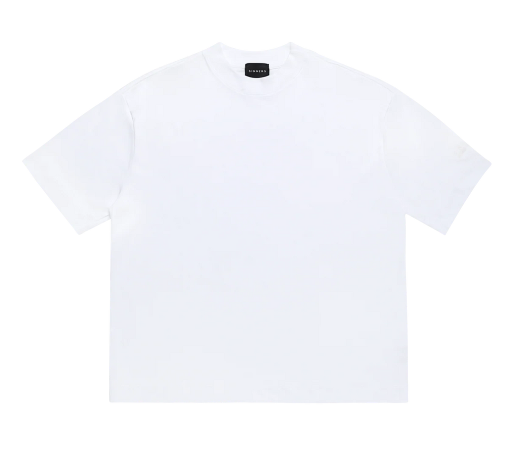 Sinners rhinestone logo white t-shirt
