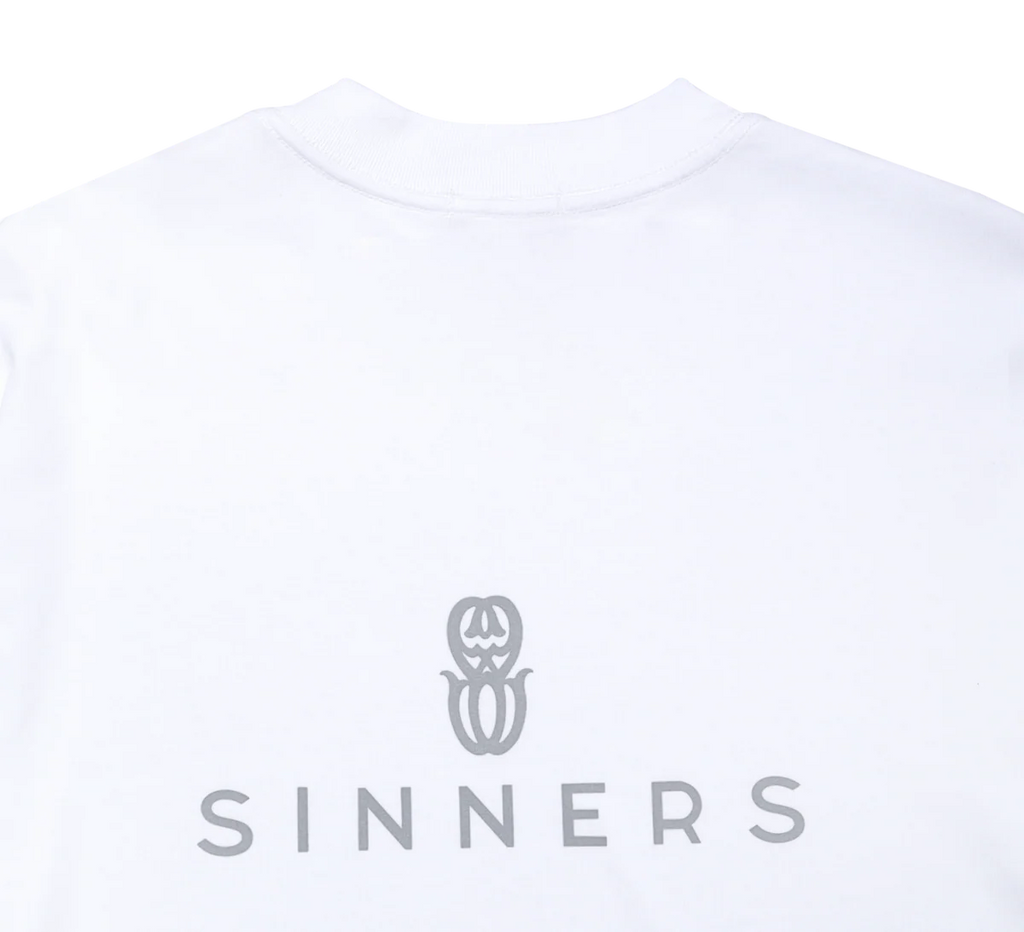 Sinners rhinestone logo white t-shirt