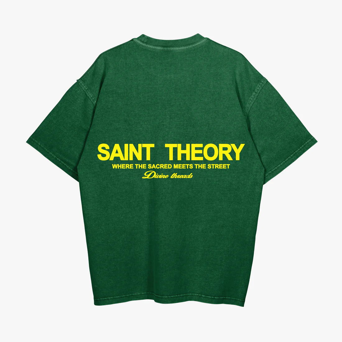 SAINT THEORY  HILOS DIVINOS VERDE LETRA AMARILLA T-SHIRT