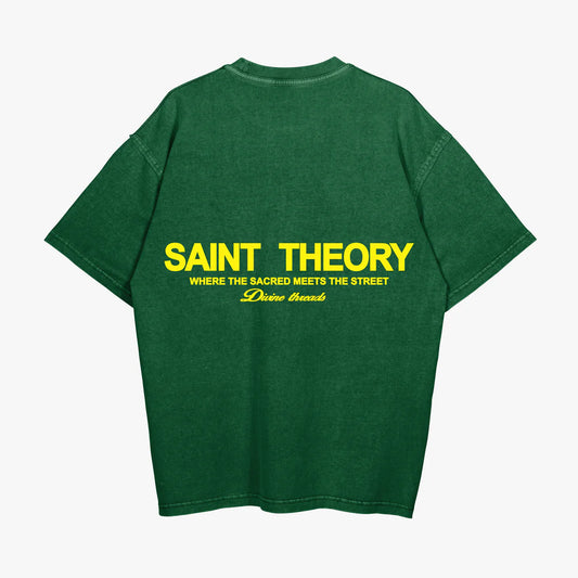 SAINT THEORY  HILOS DIVINOS VERDE LETRA AMARILLA T-SHIRT