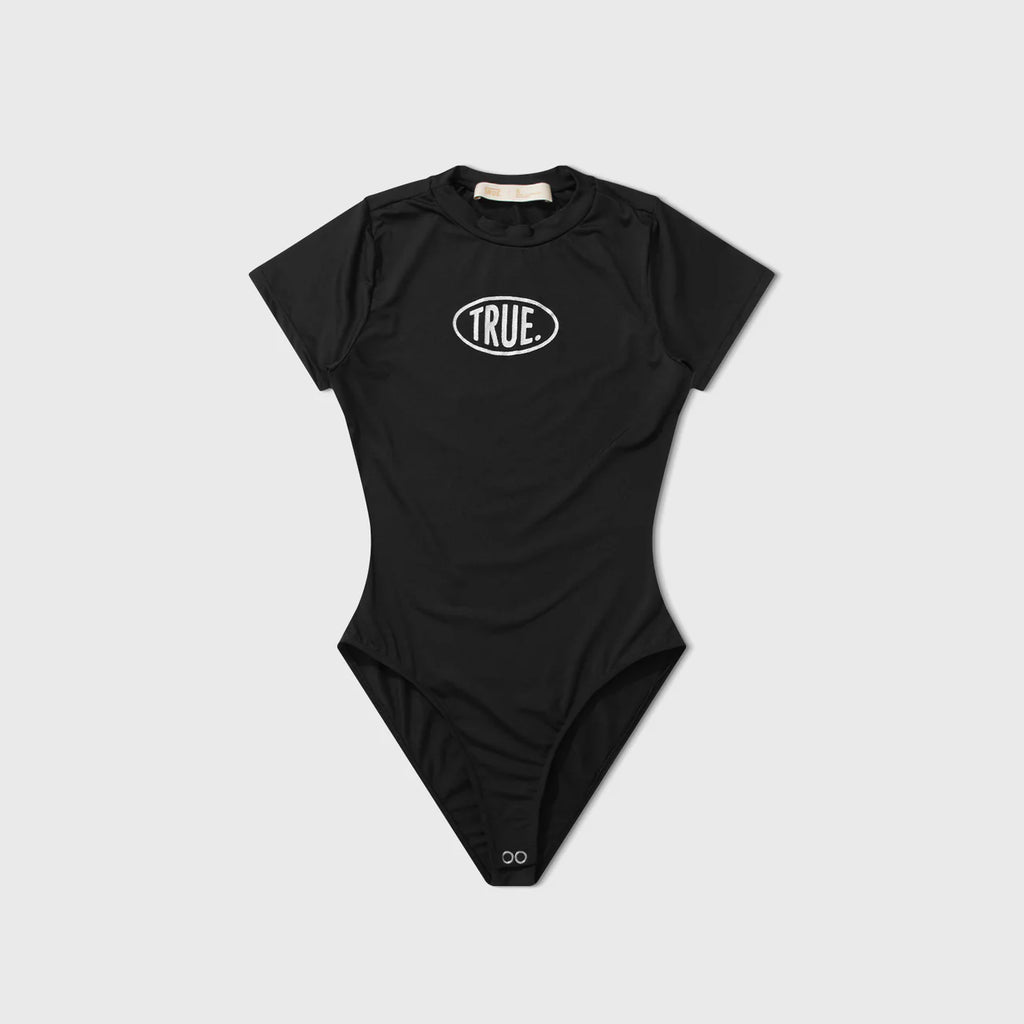 True Short Sleeve Crewneck Bodysuit - Black