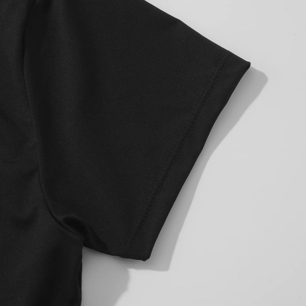 True Short Sleeve Crewneck Bodysuit - Black