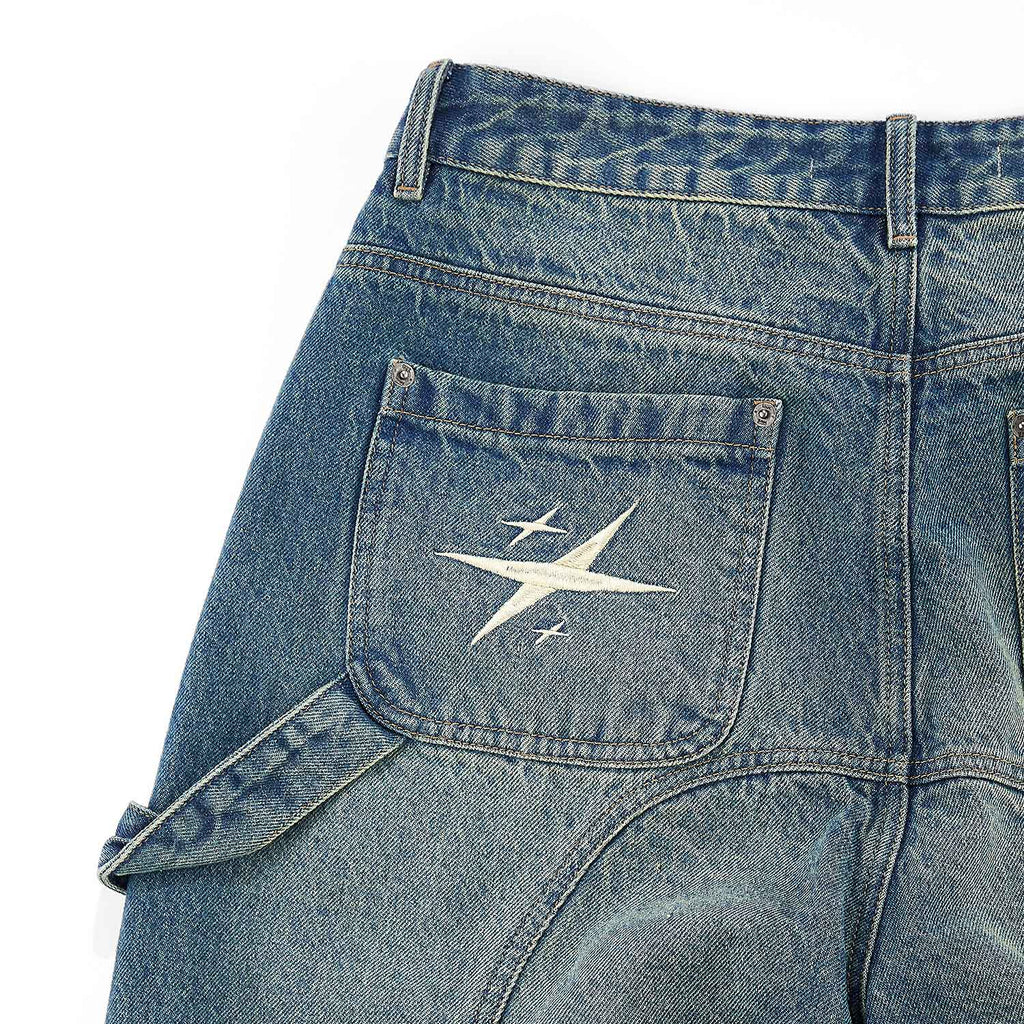 True Slashed Denim Jorts - Blue