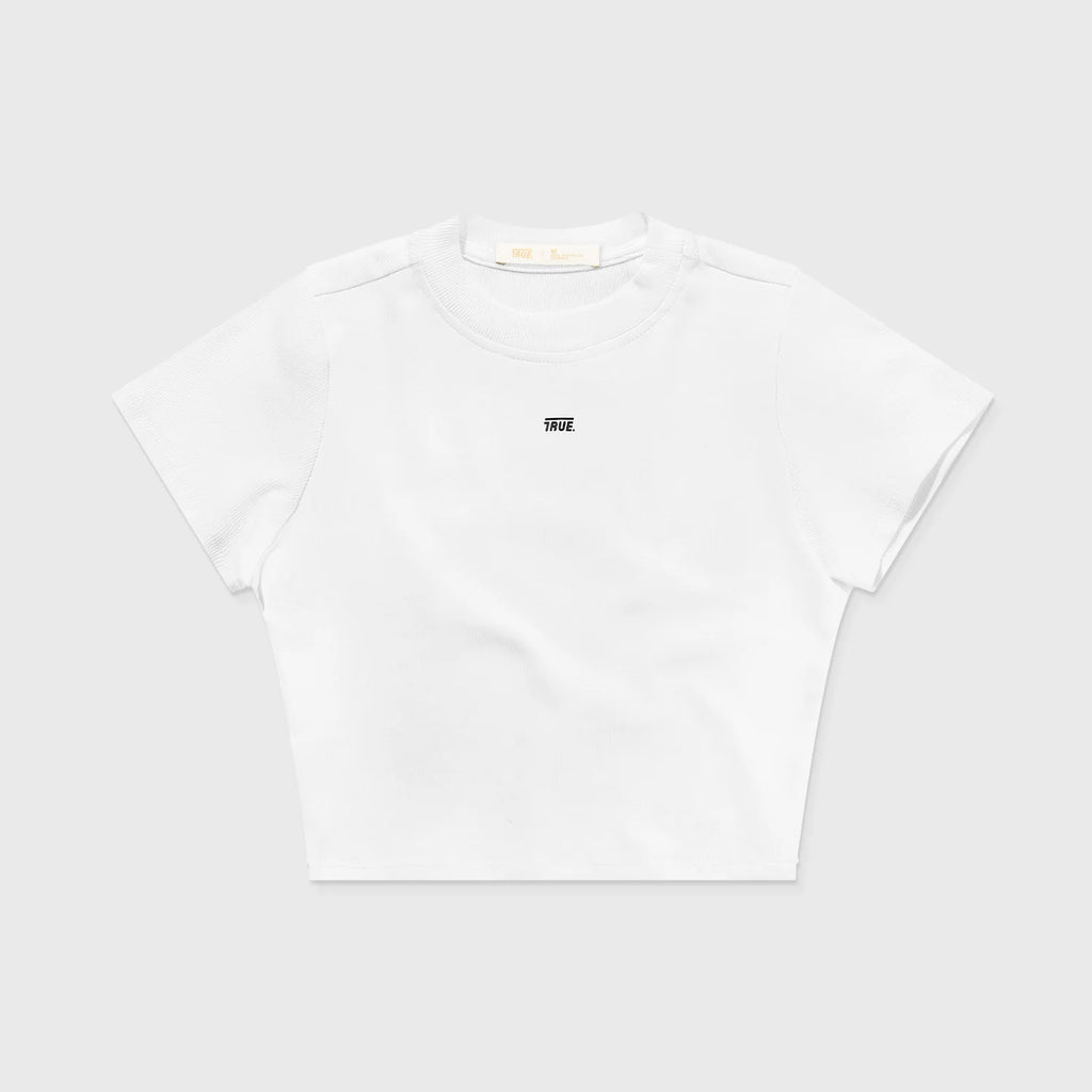 True Slim Ribbed Fitted Tee - White