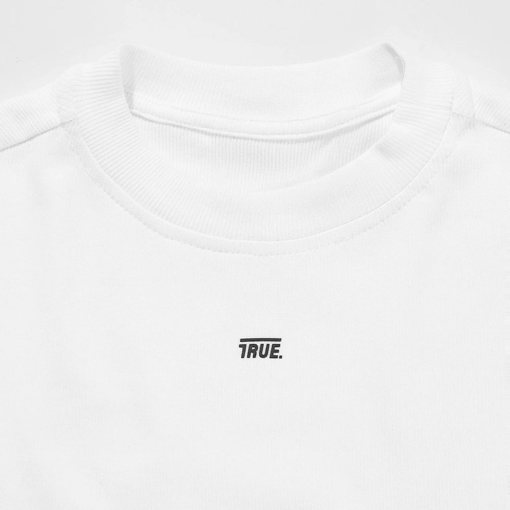 True Slim Ribbed Fitted Tee - White