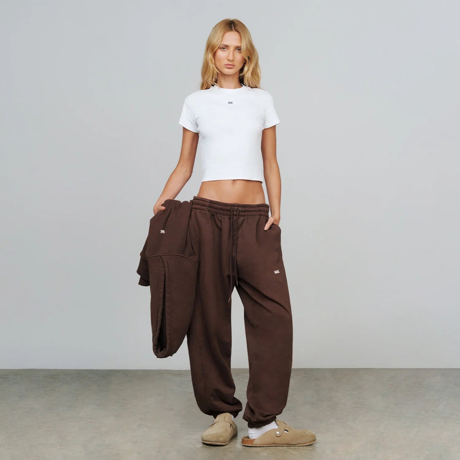 True Slim Ribbed Fitted Tee - White