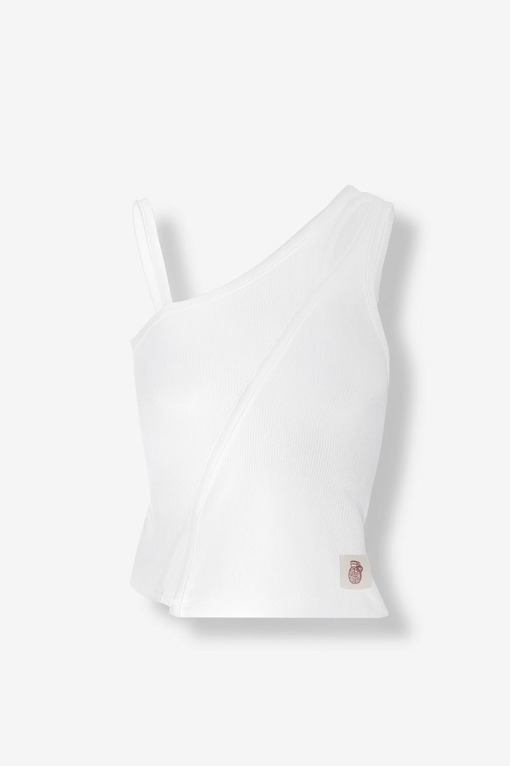 Blow up One shoulder ivory tank top TK1-1010