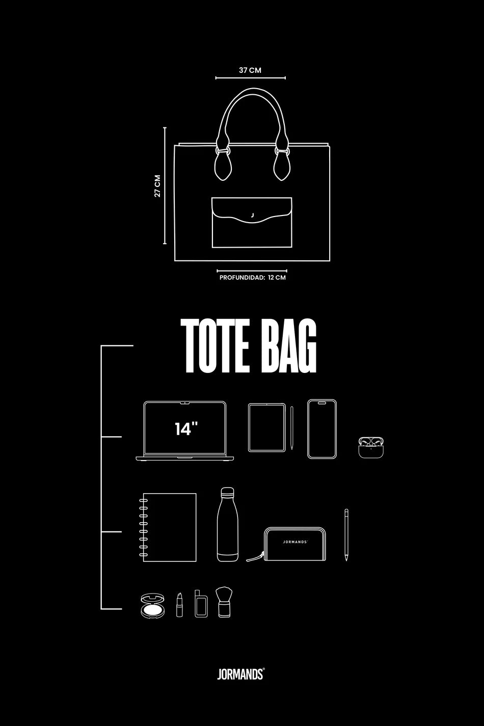 JORMANDS CO BONE TOTE BAG