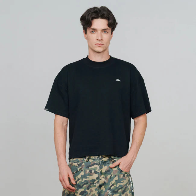 True Textured Boxy Tee - Black