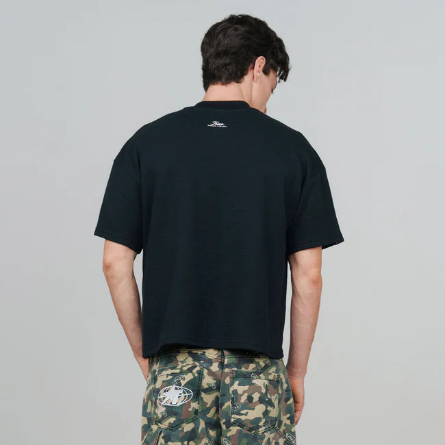 True Textured Boxy Tee - Black