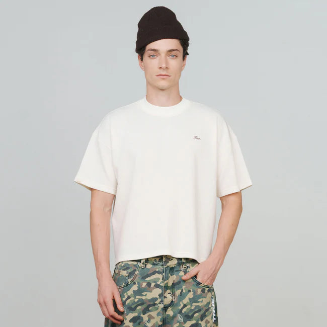True Textured Boxy Tee - Cream