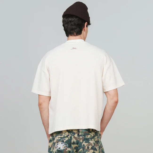 True Textured Boxy Tee - Cream