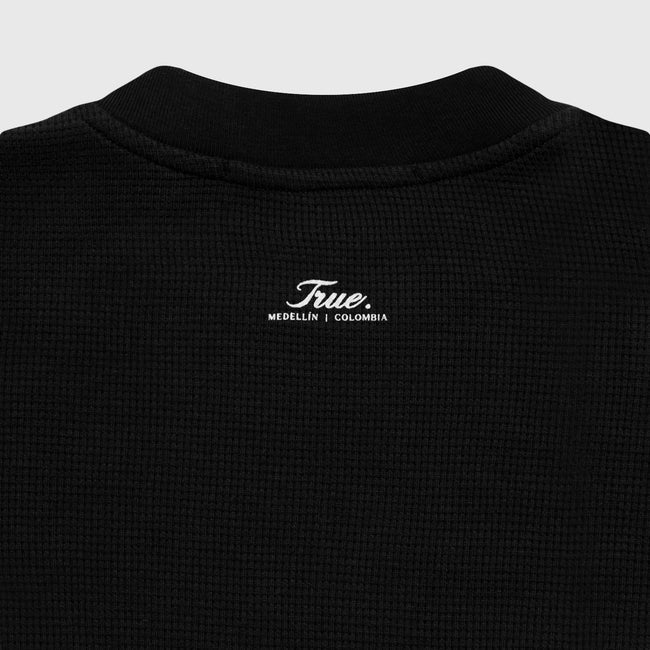 True Textured Boxy Tee - Black