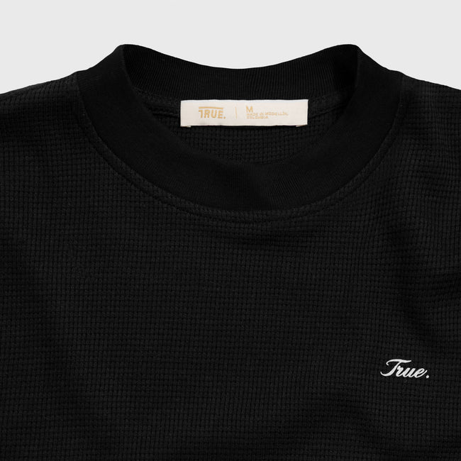 True Textured Boxy Tee - Black
