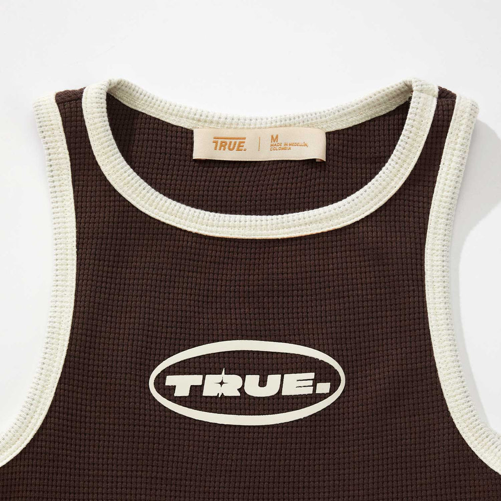 True textured tank top - brown