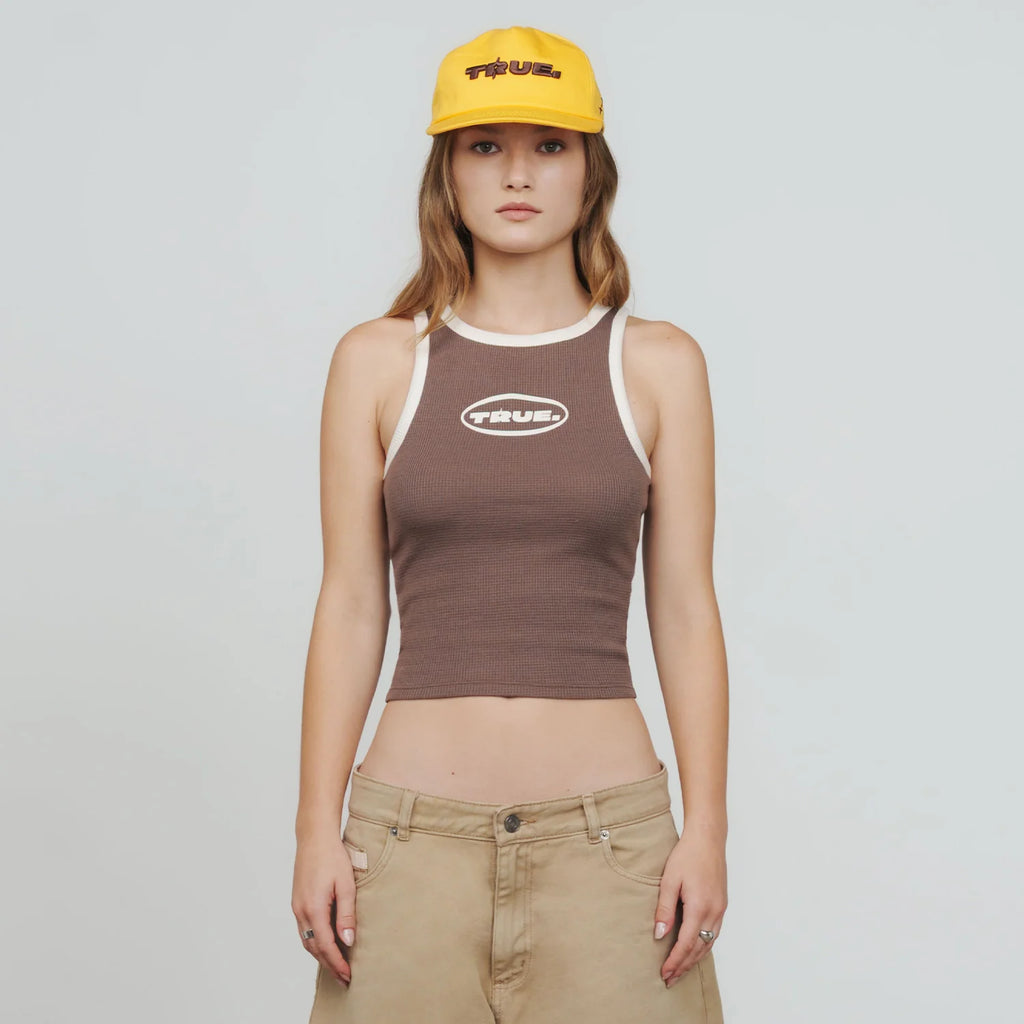 True textured tank top - brown