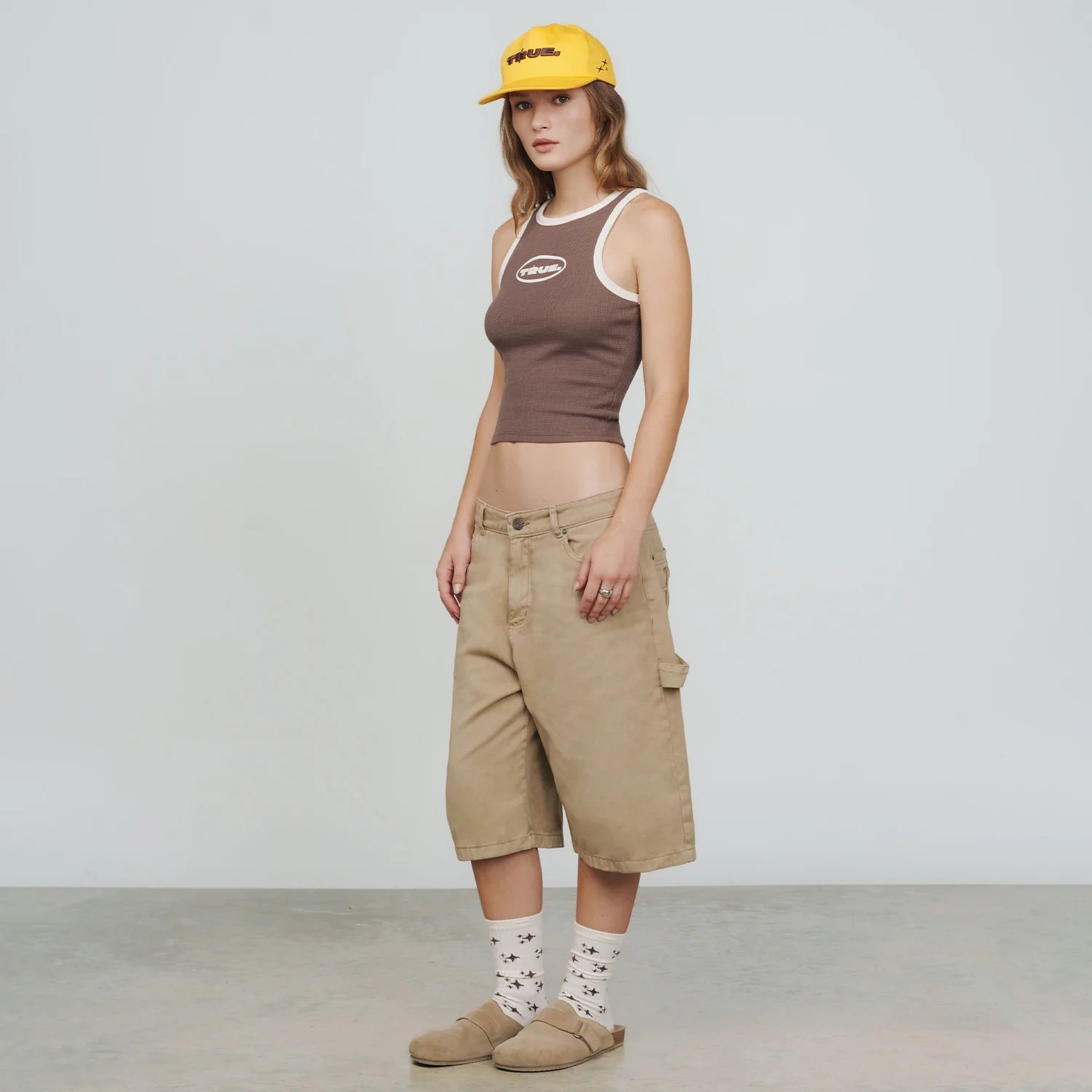 True textured tank top - brown