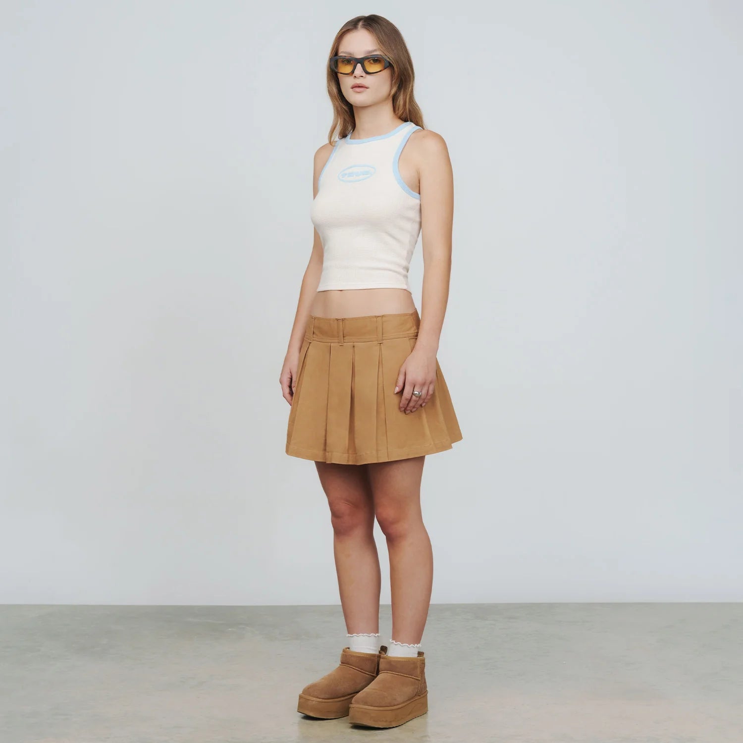 True textured tank top - cream