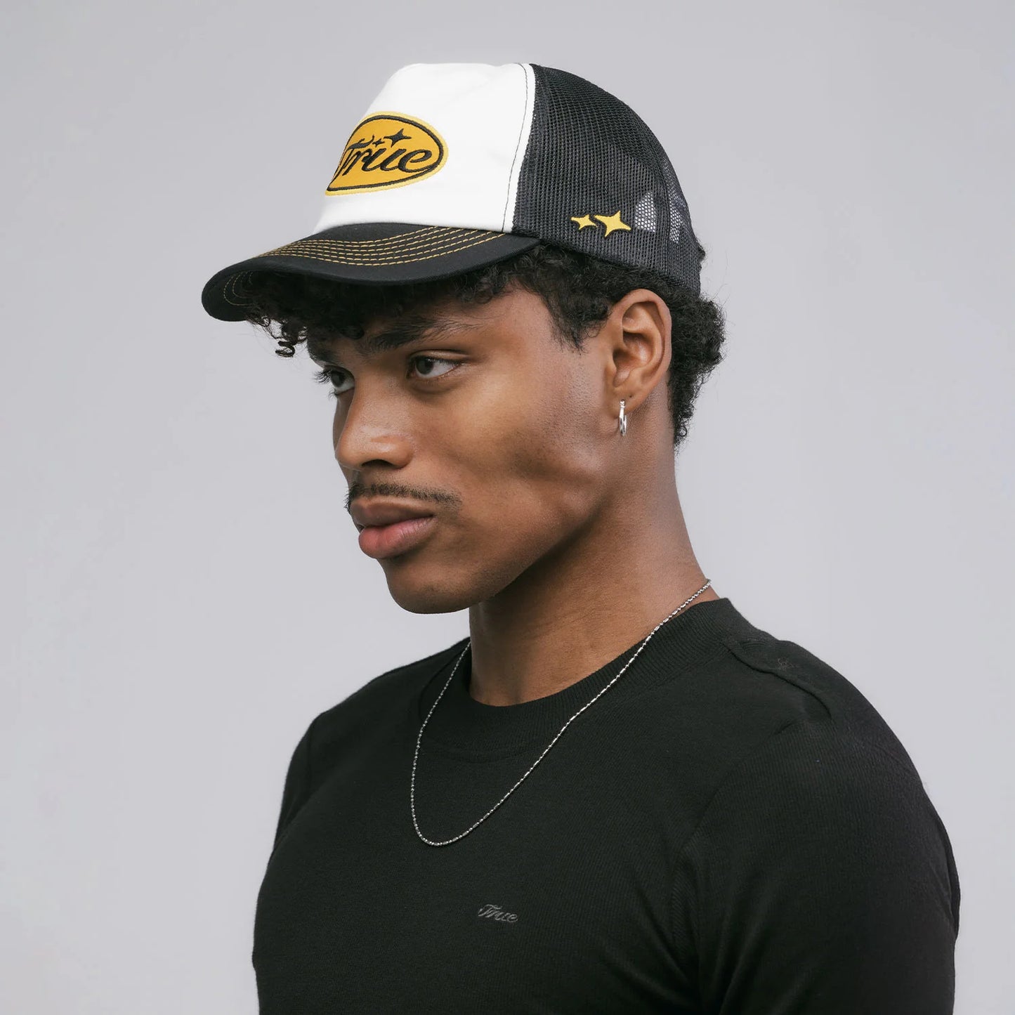 True Stamp Trucker Cap - Black
